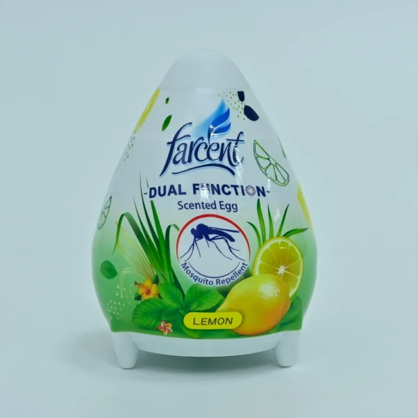 sg-11134201-22110-ebkrnl3hiikv42.webp Farcent Dual Function Scented Gel Egg Air Freshener Mosquito Repellent Pewangi 170G Lemon