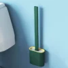 Silicone Flexible Bristle Head 360 Degree Deep Cleaning Crevice Brush Toilet Bowl Brush Wall Mount