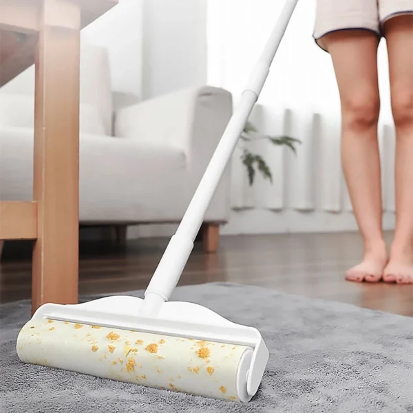 sg-11134202-23030-ha7hroyr5kov13.webp 19cm 24cm Long Handle Lint Roller Clothes Floor Curtain Dust Sticky Cleaner Pet Fur Remover Duster